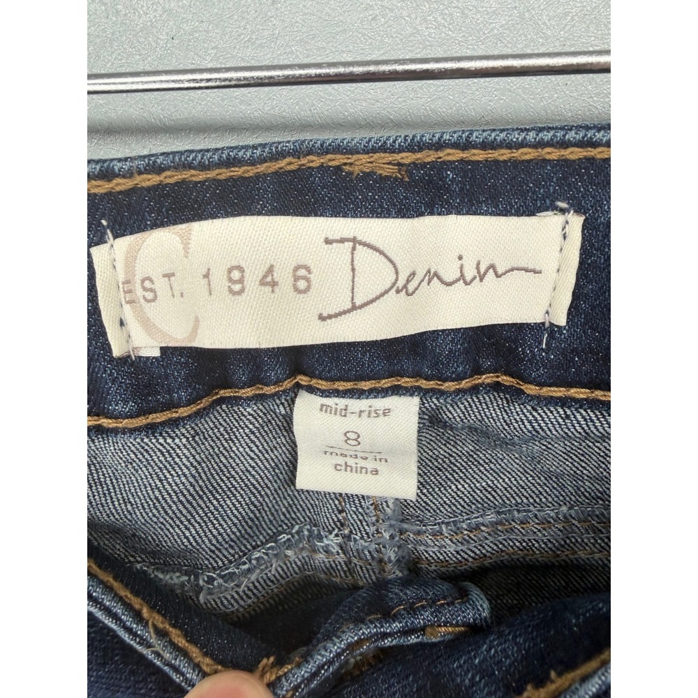 Est 1946 Denim Womens Shorts Dark Wash Mid Rise Cuffed 8 - Picture 5 of 5